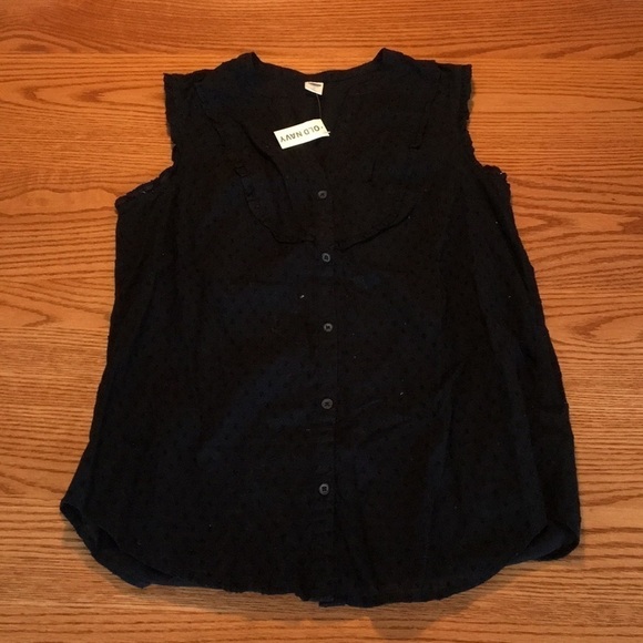 Black Swiss dot tank top - Picture 1 of 4